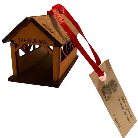 Vintage Cracker Barrel "The Old Mill" Laser Cut Christmas Ornament Made in USA - Picture 9 of 14